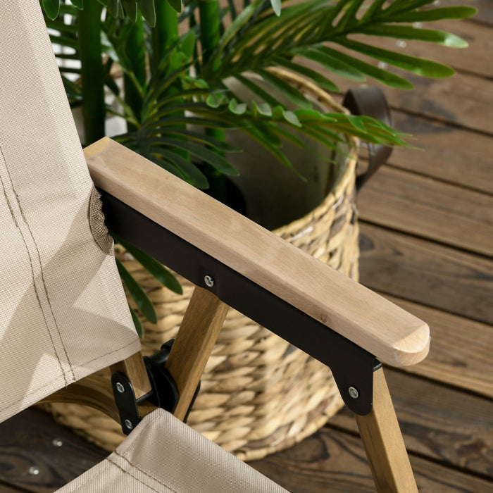 Outsunny Set Of 2 Folding Camping Chair, Portable Armchairs, Khaki