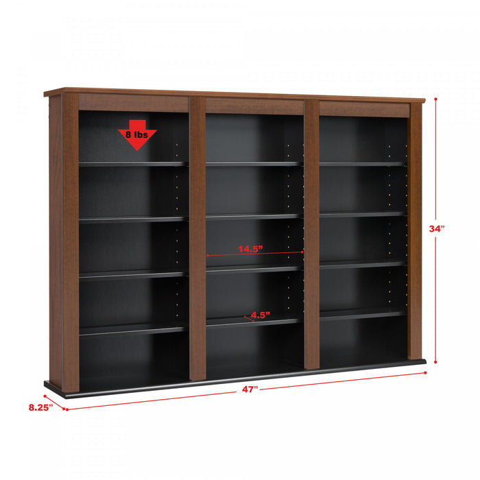Triple Wall Mounted Storage - Cherry Black