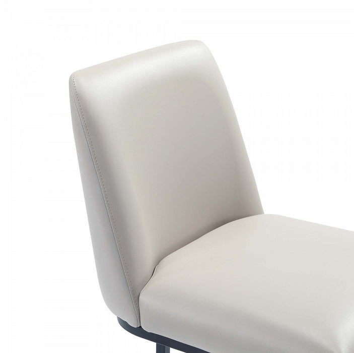 Serena Modern Metal Upholstered Barstool in Light Gray - Set of 2 Bar Stool