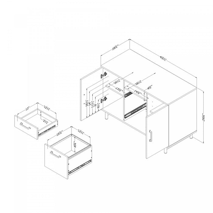 Ezra 2-Door Credenza - Nordik Oak