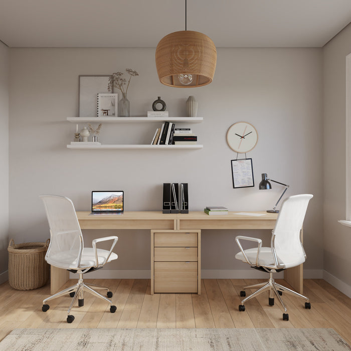 Reversible Desk Panel For Home Office, Natural Blonde Oak