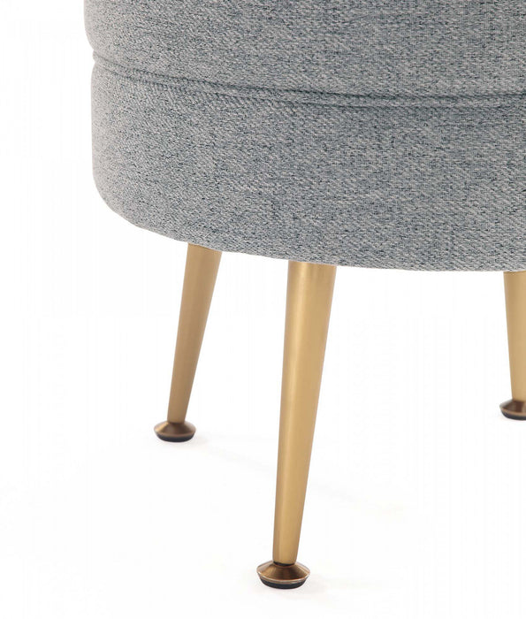 Bailey Mid-Century Modern Upholstered Accent Ottoman in Gray