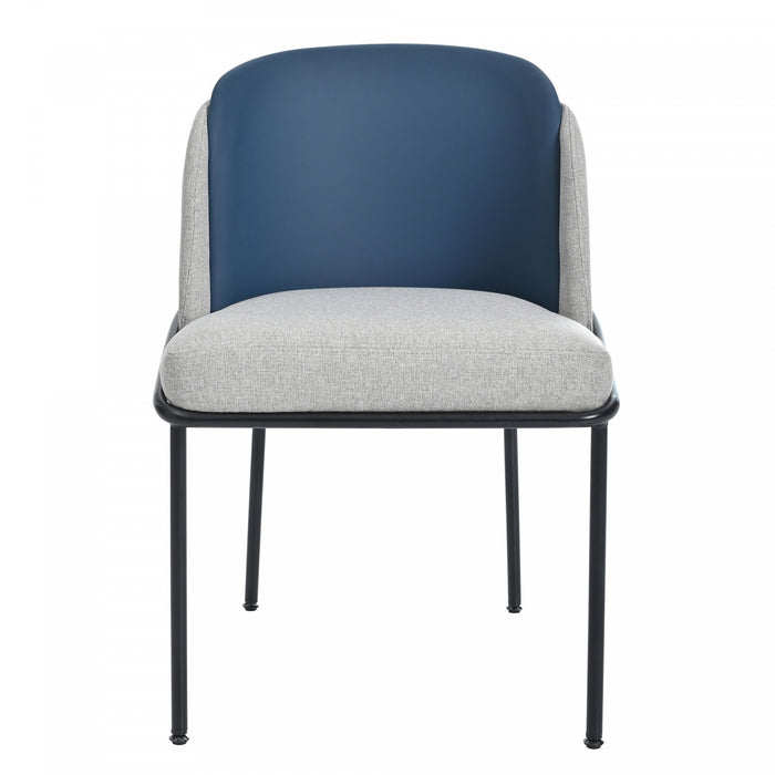 Olivia Set of 4 Modern Dining Chair with Slanted Legs and Adjustable Feet,Blue&Gray
