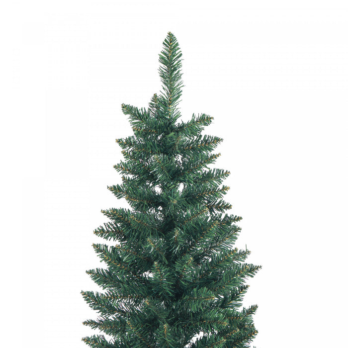Homcom 7ft Tall Pencil Artificial Christmas Tree With Steel Base, Green