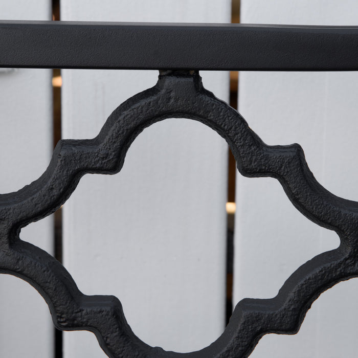 Outsunny 2-seater Garden Bench Steel Outdoor Loveseat W/ Armrests, Black