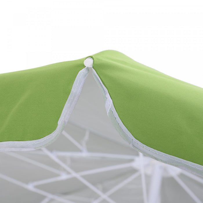 Outsunny 6.7ft Beach Umbrella With Push Button Tilt And Carry Bag, Green