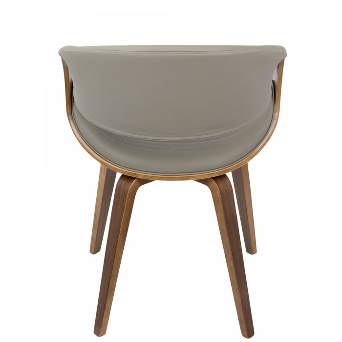 LumiSource Symphony Faux Leather Mid-Century Modern Dining Accent Chair - Walnut/Grey