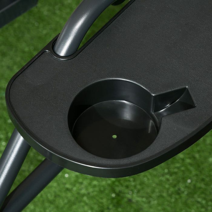 Outsunny 3-seat Porch Swing With Canopy Outdoor Swing Chair W/ Rattan Seat