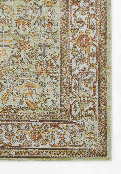 Hailey Traditional 6'7\" x 9'6\" Area Rug in Green Indoor Area Rug