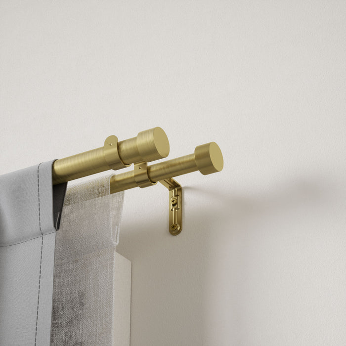 Umbra Cappa Brass Expandable Double 1\" Curtain Rod - 120\"-180\" 