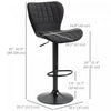 HOMCOM Bar Stools Set of 2 Adjustable Height Swivel Bar Chairs with Back