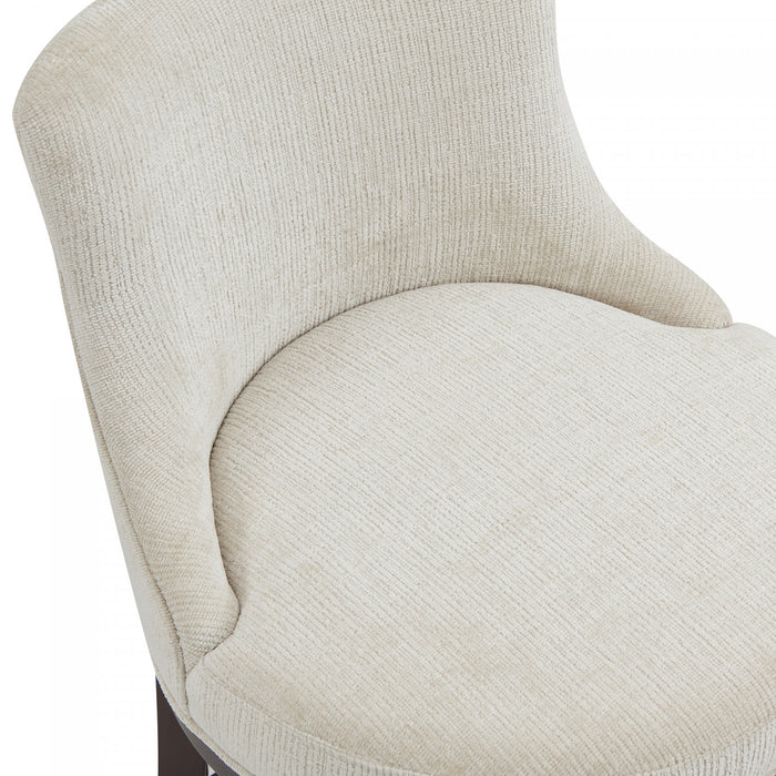 Lucia Modern Chenille Wood Counter Stool in Natural - Set of 2