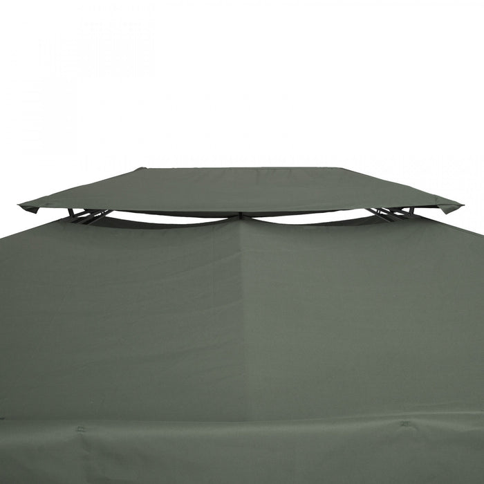 Outsunny 13.1' X 9.8' Gazebo Replacement Canopy 2 Tier Top Uv Cover Pavilion Garden Patio Outdoor, Deep Grey (top Only)