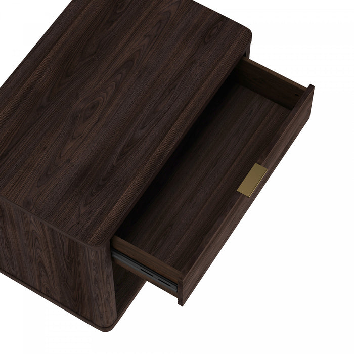 Evelyn Modern 32\" Nightstand in Brown (1-Drawer) - Set of 2