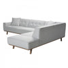 Sloane 2-Piece Linen-Look Fabric Sectional with Tufted Back and Tapered Wood Legs - Light Grey | Sloane Sectionnel 2 pieces en tissu aspect lin avec dossier touffete et pieds en bois fuseles - Gris pale