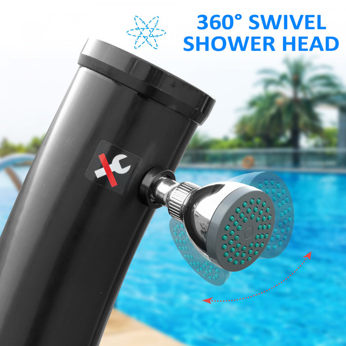 Outsunny Solar Outdoor Shower Adjustable Temperature Garden Shower Black