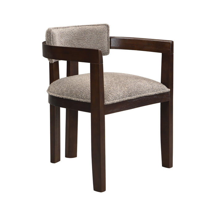 Evelyn Rubberwood Dining Chair with Armrests and Upholstery Seating Set of 2,Espresso