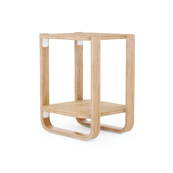 Umbra Modern Solid Wood Bellwood Chairside End Table with Shelf - Natural