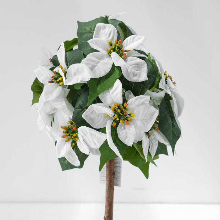 Tabletop White 22\" Poinsettia Tree