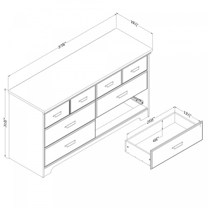 Versa 6-drawer Dresser - Natural Ash 