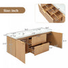 Weston 59.3-Inch Double Sink Floating Bathroom Vanity with Smart Storage, Natural | Weston Meuble-Lavabo Suspendu Double Vasque de 59,3 Pouces avec Rangement Intelligent, Naturel