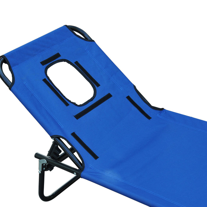 Outsunny Folding Outdoor Lounge Chair,blue
