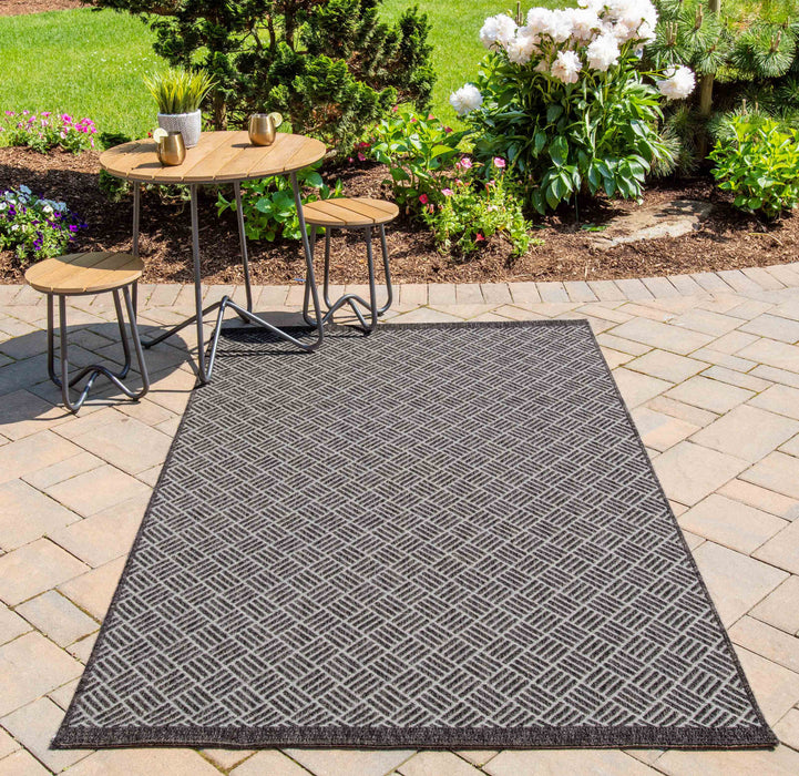 Eve Contemporary 7'10\" x 10'10\" Area Rug in Grey Indoor Area Rug