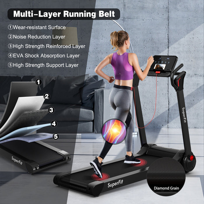 Superfit Folding 2.25hp Electric Treadmill Running Machine App Control Bluetooth