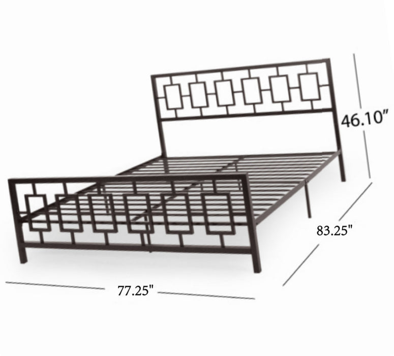 Henry Metal Bed Frame With Vintage Headboard,king Size,copper King Bed
