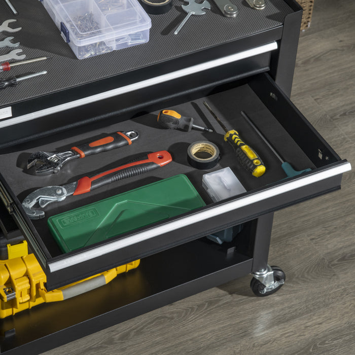 Durhand Rolling Garage Workshop Tool Organizer 2 Drawer Tool Chest