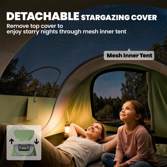 Outsunny Pop-Up Camping Tent for 4-5 Person, Green