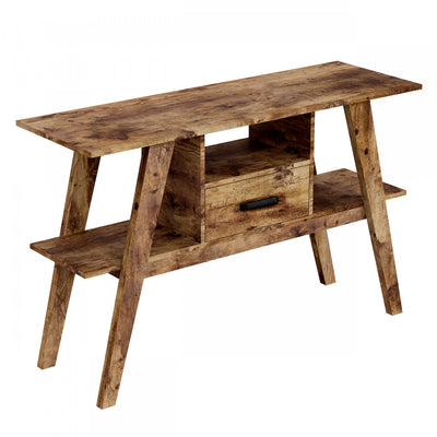 47” Console Table With1 Drawer and 1 Shelf - Brown Reclaimed Wood | Console de 47 po avec 1 tiroir et 1 tablette - bois recyclé brun