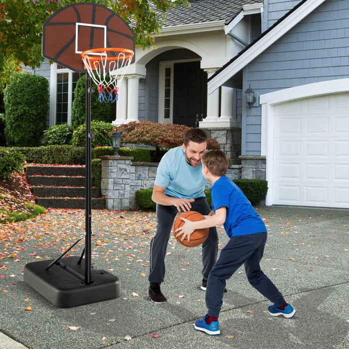 Costway Basketball Hoop 5.6-6.5 Ft Height Adjustable For Kids With Shatterproof Backboard