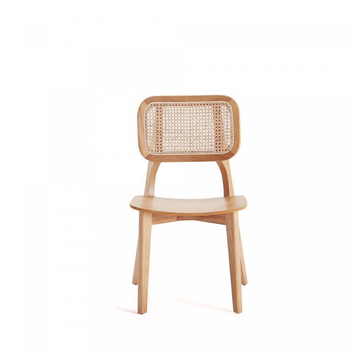 Versailles Industry Chic Wood Dining Chair in Natural - Set of 4