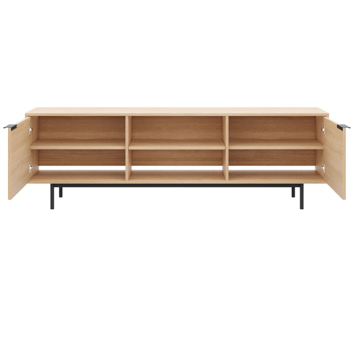Nordika Hamilton 70\" TV Stand with 2 Storage Cabinets - Natural Blonde Oak