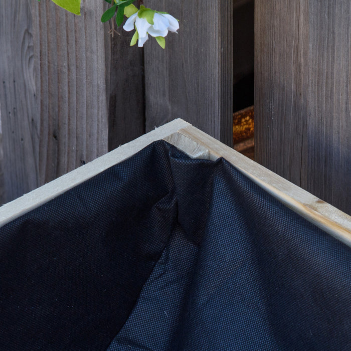 Outsunny 43\" X 24\" Raised Garden Bed, Wooden Elevated Planter Box With Non-woven Fabric For Vegetable, Flower, Herb In Patio, Backyard And Balcony, Natural