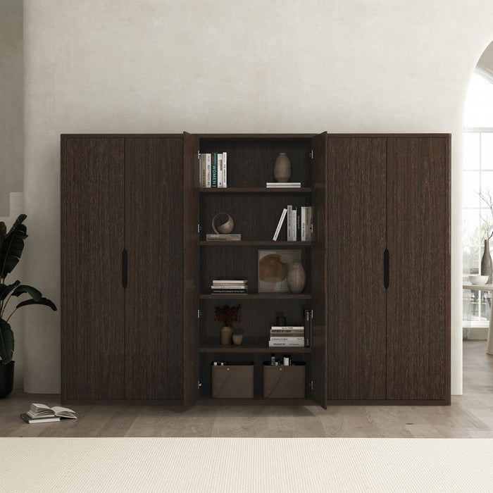 Rivington Modern 38\" Bookcase Cabinet in Walnut - Set of 3