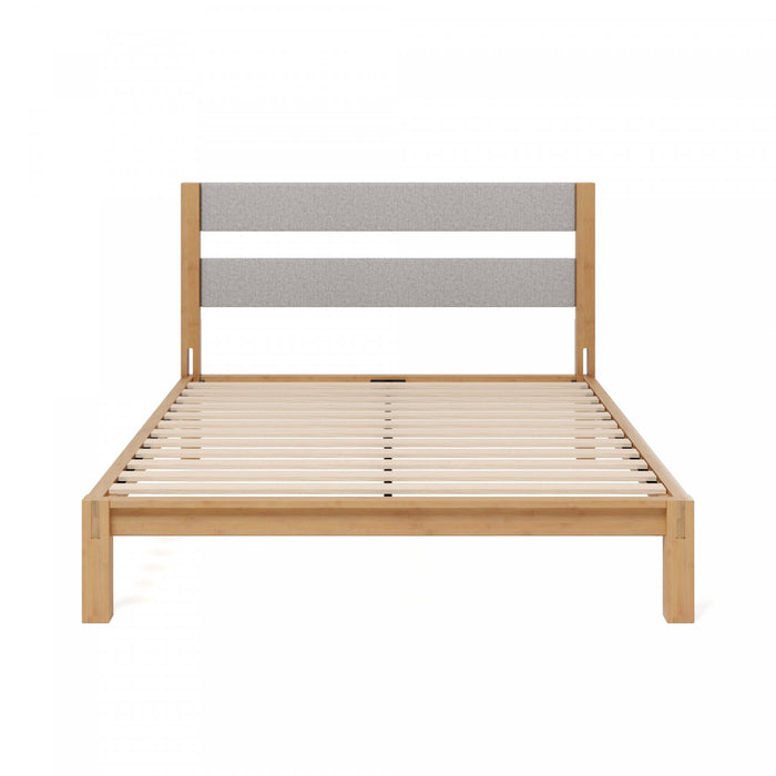 Kumiki Interlocking Bamboo Platform Bed with Headboard - King Size