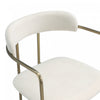 Serene Mid-Century Modern Metal Upholstered Dining Chair in Alabaster | Chaise de salle a manger moderne du milieu du siecle en metal et tissu, coloris albatre