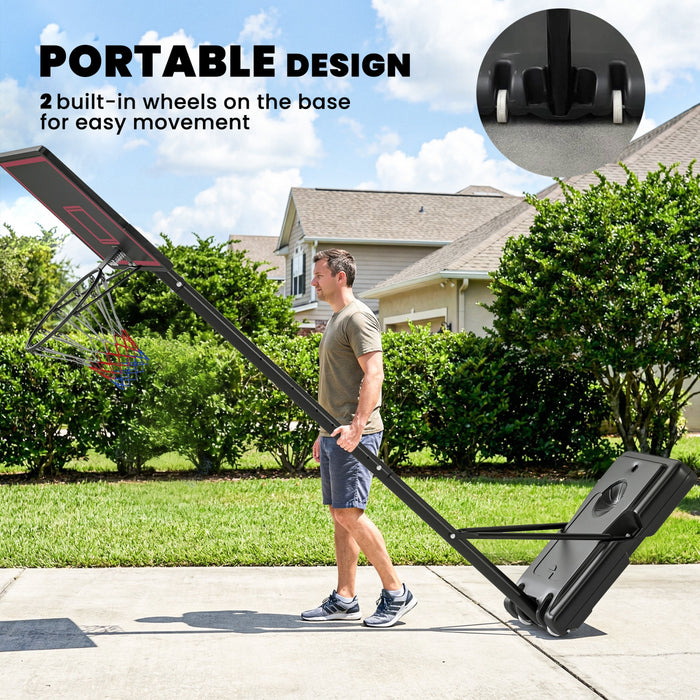 Soozier Portable Basketball Hoop, 4.4-10ft Adjustable Height