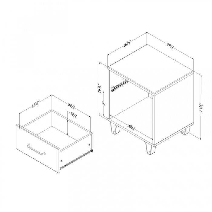 Arlen 1-drawer Nightstand - Weathered Oak 