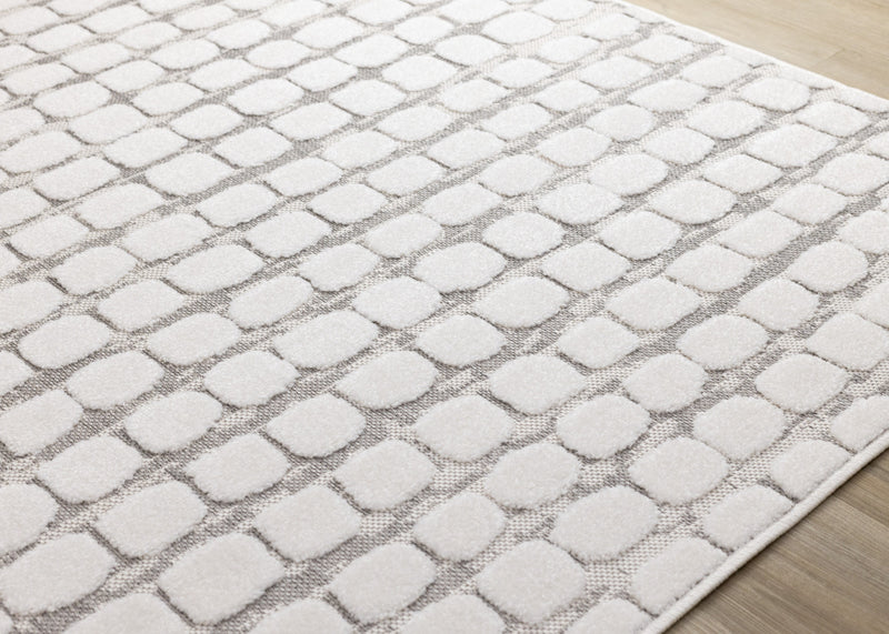 Oslo White Great Pebble Patterned Rug, 5'3\" x 7'7\" Indoor Area Rug