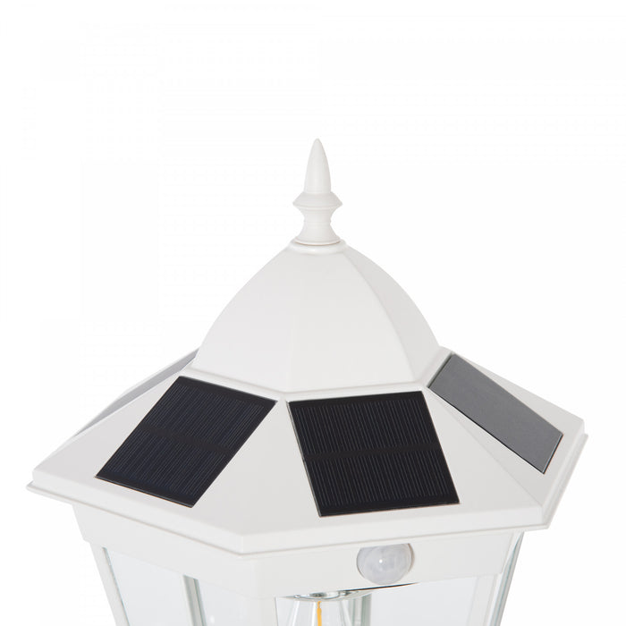 Outsunny 77\" Solar Lamp Post Light, Aluminum Outdoor Street Lamp, White