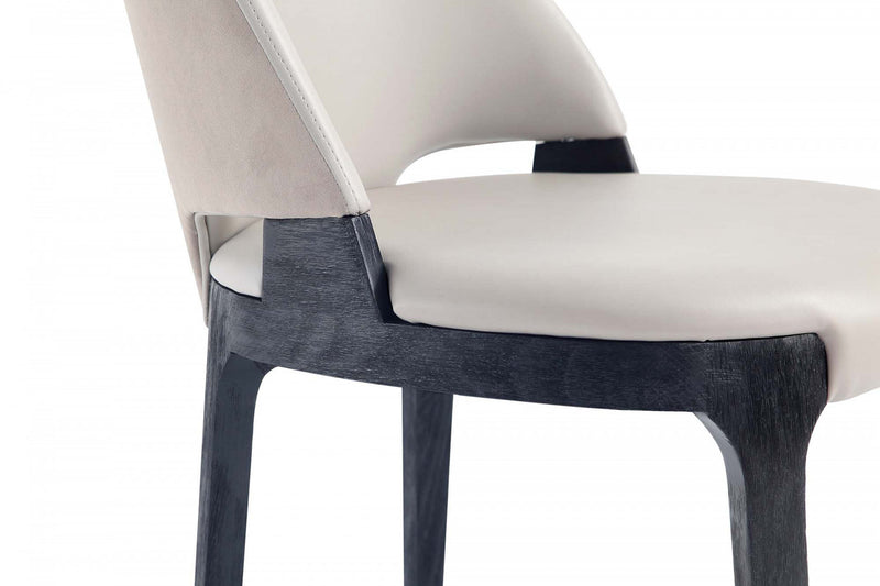Kara Modern Wood Upholstered Dining Chair in Light Gray - Set of 4