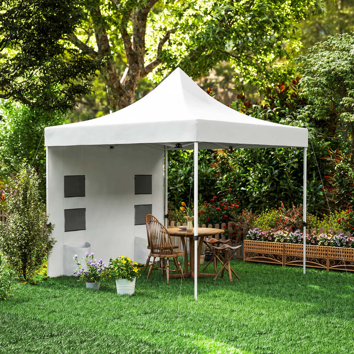 Outsunny 10' X 10' Heavy Duty Pop Up Canopy Tent, Upf50+, White