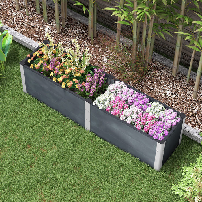 Outsunny 6.6' X 1.6' X 1.8' Raised Garden Bed With Open Bottom Grey