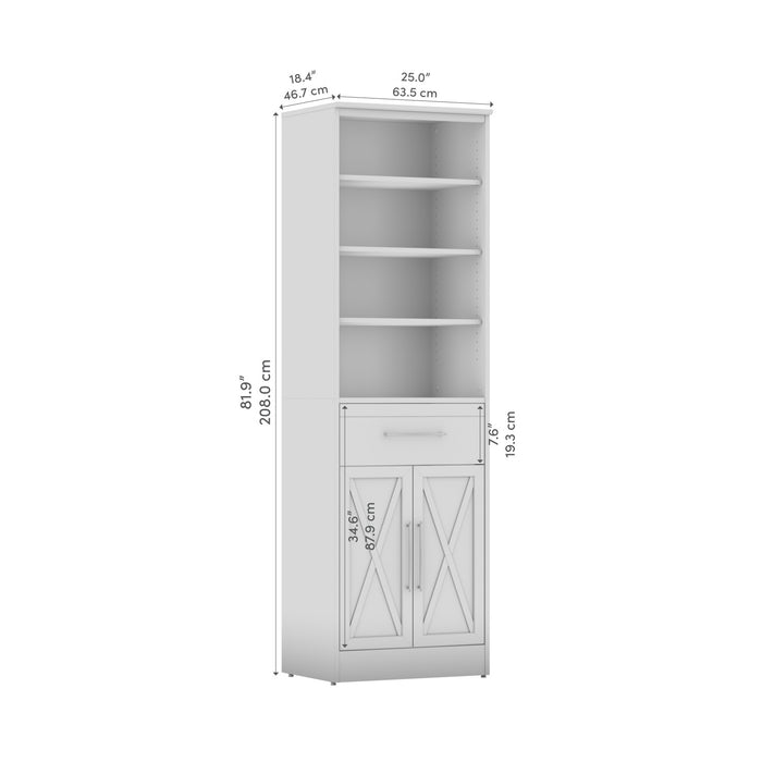 Bestar Key West 25 W Closet Organizer with Drawer & Doors - Linen White Oak