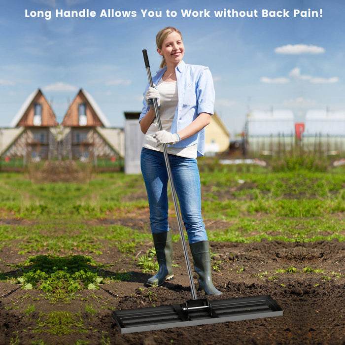 Costway Lawn Leveling Rake 36\" X 10\" Heavy Duty Level Lawn Tool For Garden Backyard/lawn Black
