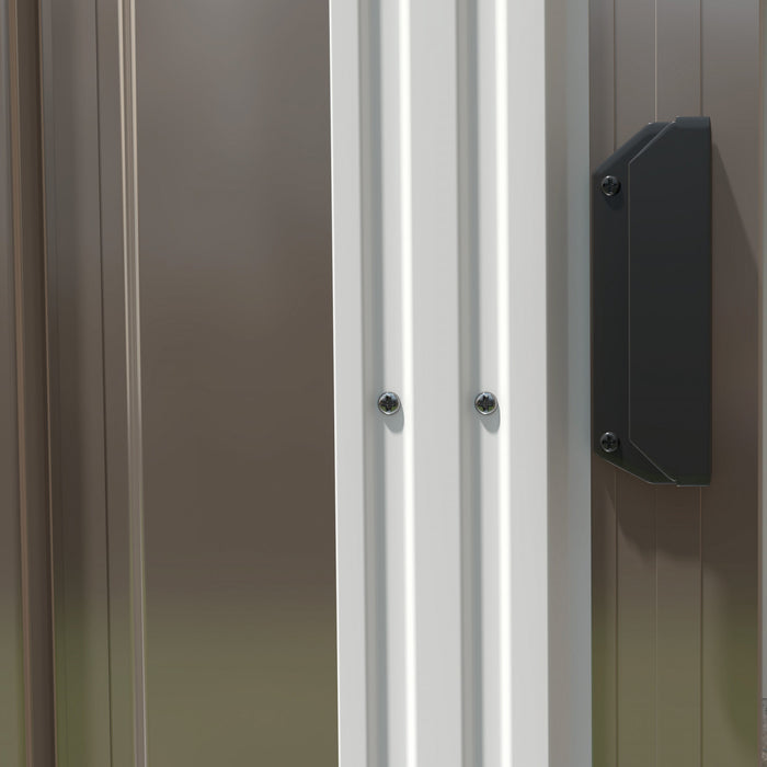 Outsunny 5 X 7ft Lean To Outdoor Storage Shed W/ Foundation, Light Grey