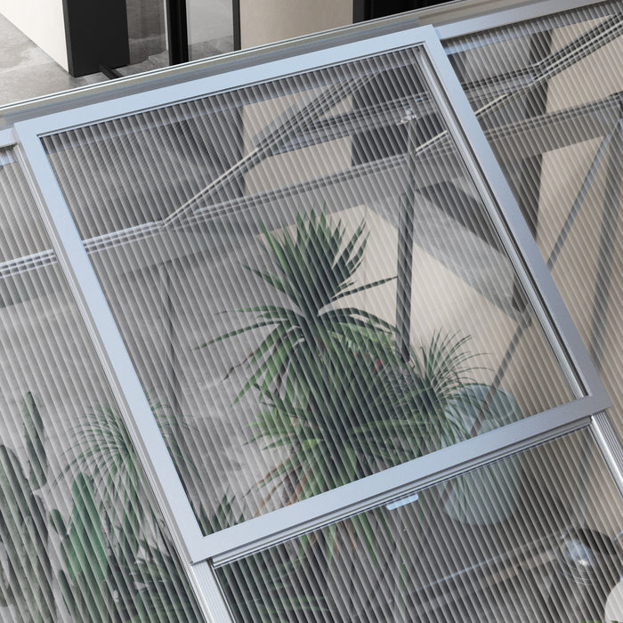 Outsunny 6' X 8' Polycarbonate Greenhouse Walk-in Green House, Silver